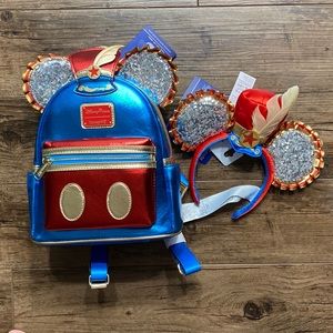 Disney Parks Loungefly Dumbo mini backpack and headband bundle